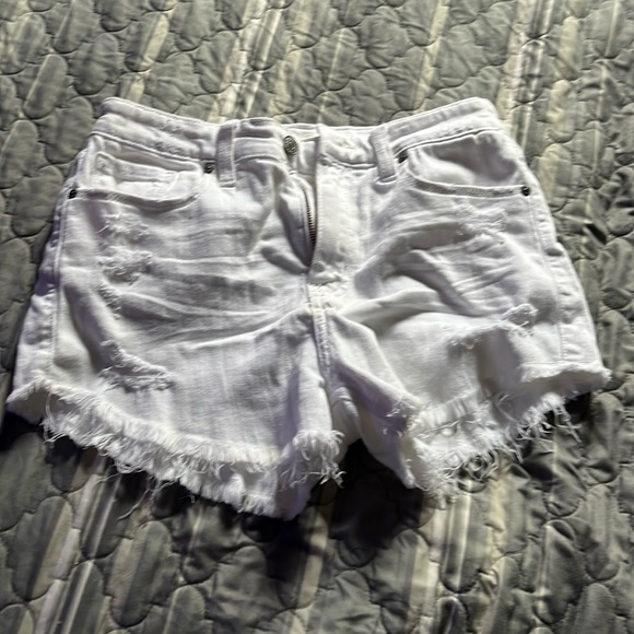 White highrise jean shorts - Picture 1 of 4